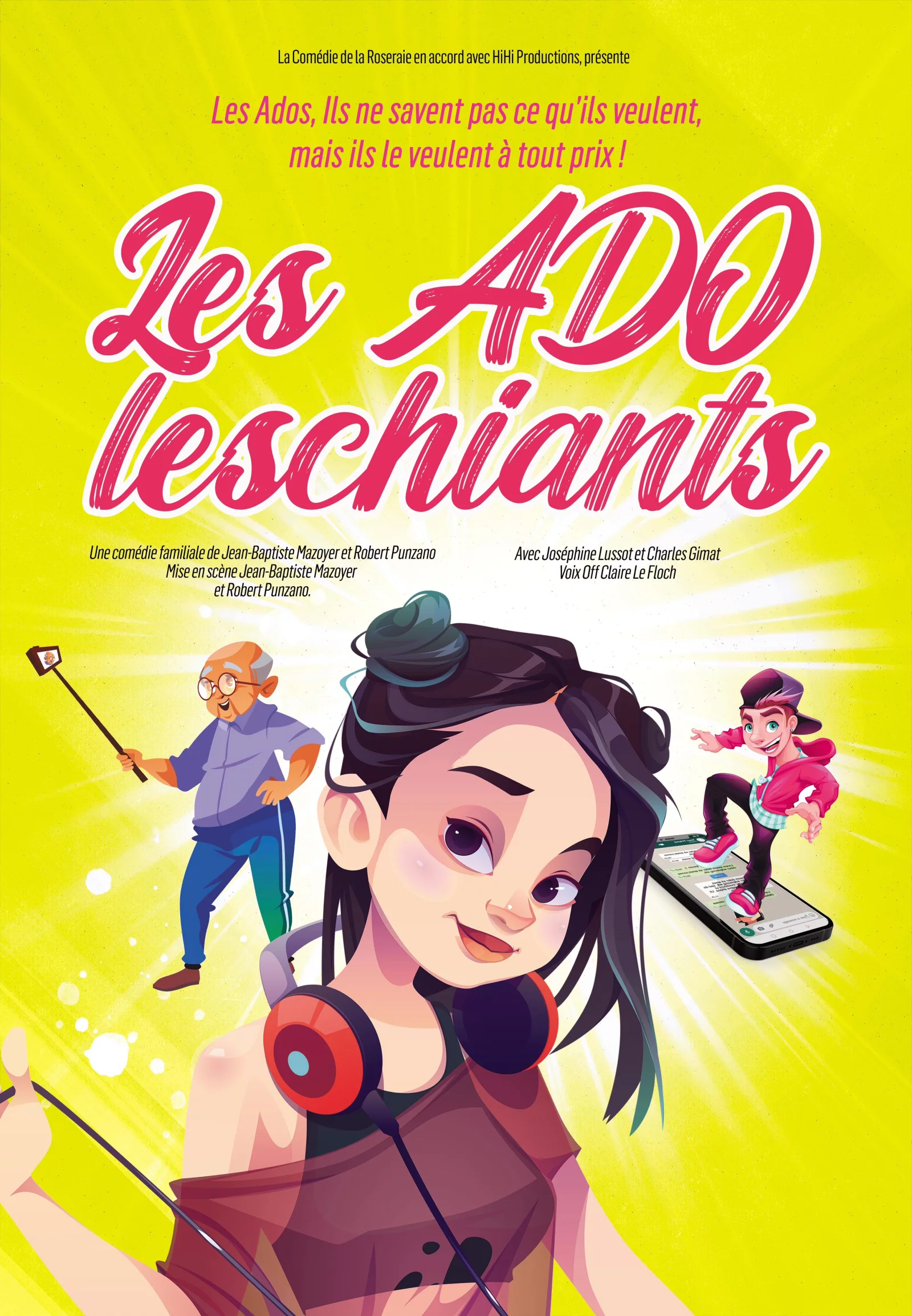 Casting comédien 60 ans pour le rôle masculin de la pièce de théâtre Les Adoleschiants 2