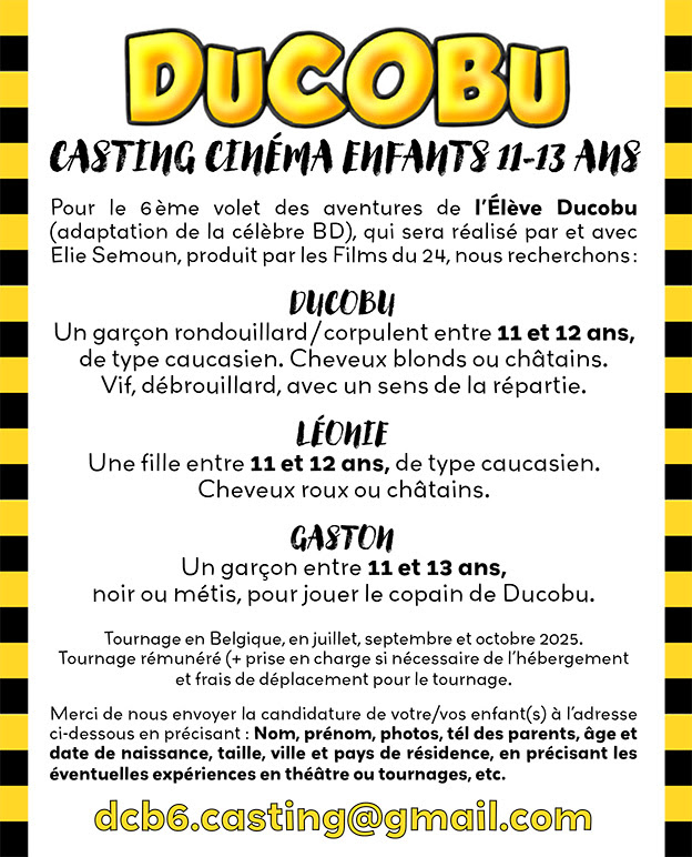 casting enfants ducobu 6