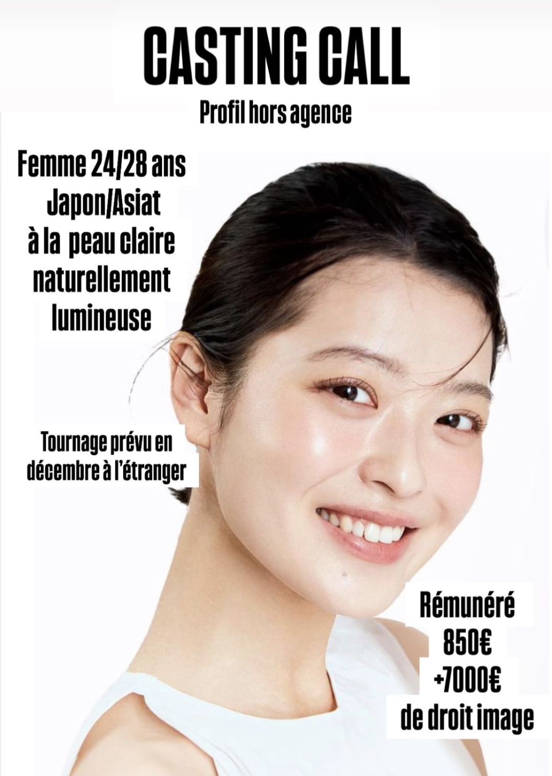 Casting mannequins freelances femmes typées asiatique pour une campagne TV et digitale