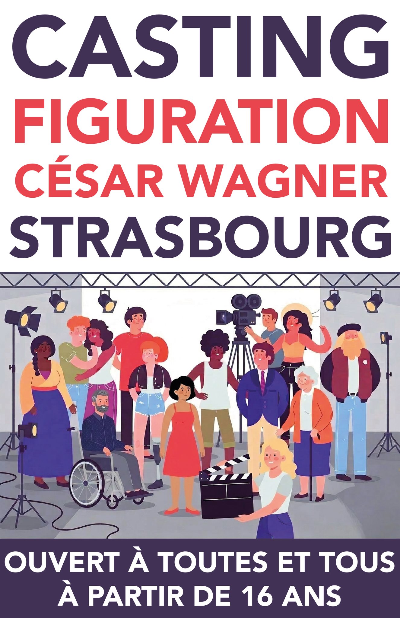 Casting figurants de 16 à 99 ans à Strasbourg en Alsace pour la série César Wagner