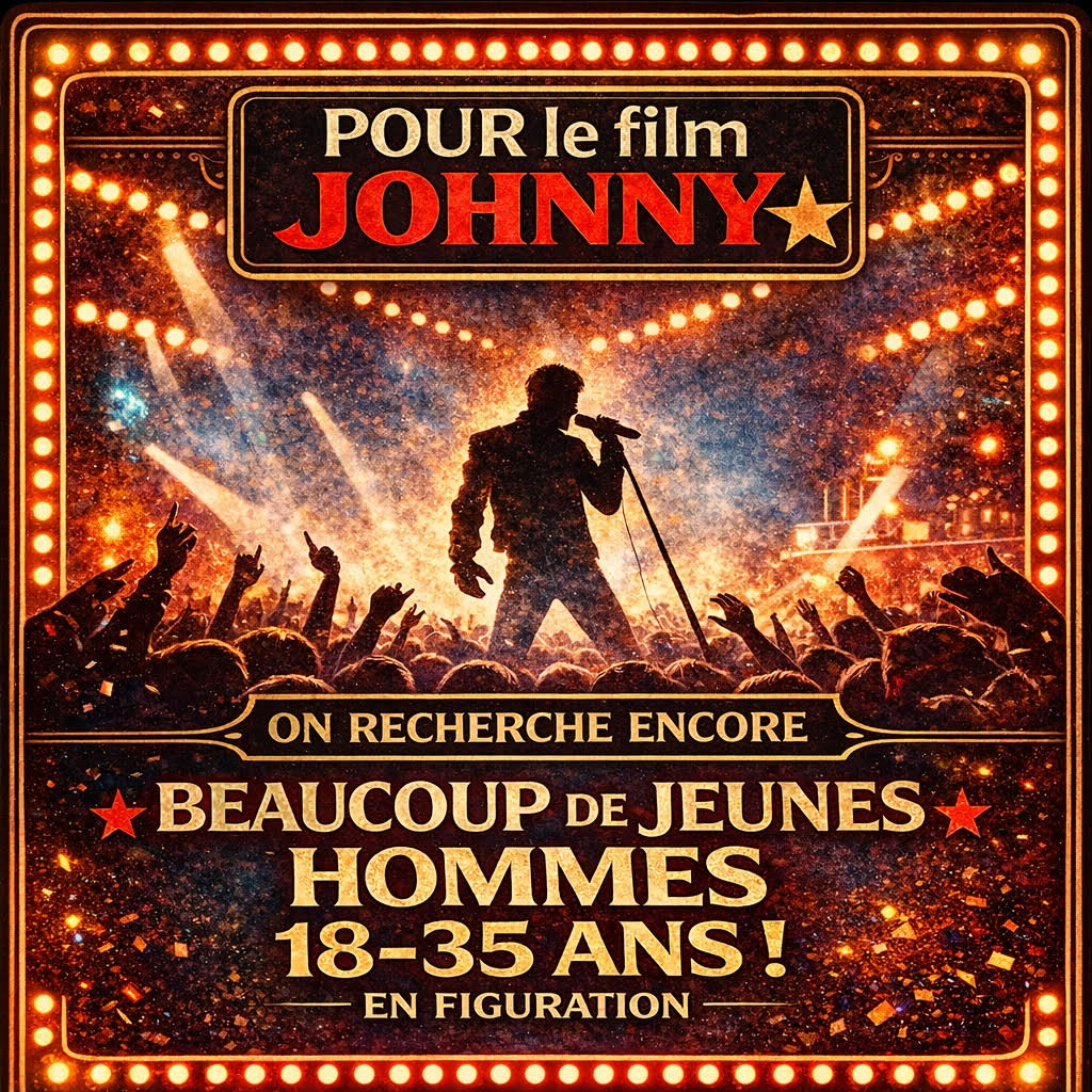 Casting 500 figurants de 18 à 35 ans en région parisienne pour le film biopic Johnny
