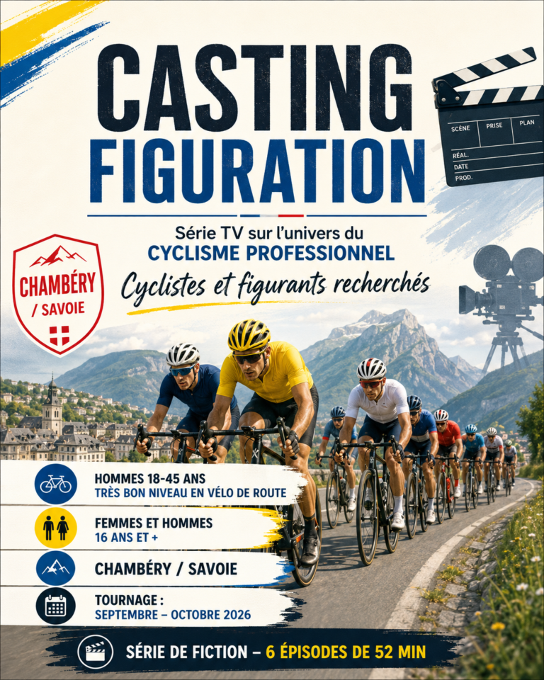 Casting figurants cyclistes à Chambéry en Savoie pour une série télé
