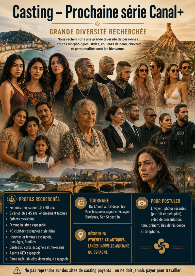 Casting figurants au Pays Basque pour une nouvelle série télé Canal Plus
