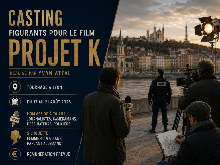 Casting figurants pour le film Projet K à Lyon, réalisé par Yvan Attal
