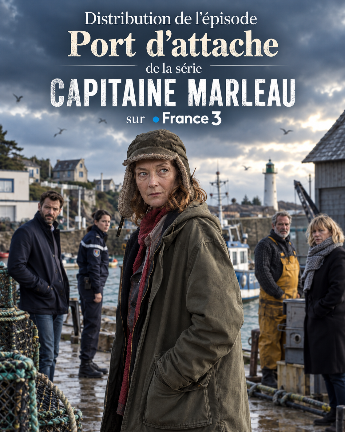 Acteurs et actrices au casting et à la distribution de l'épisode Port d'attache de la série Capitaine Marleau