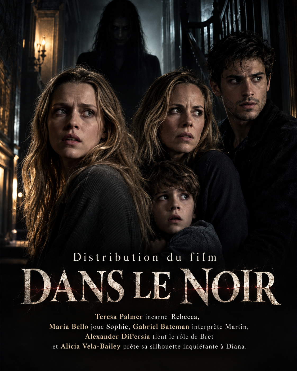 Distribution du film Dans le noir : qui joue qui dans le film d’horreur ?