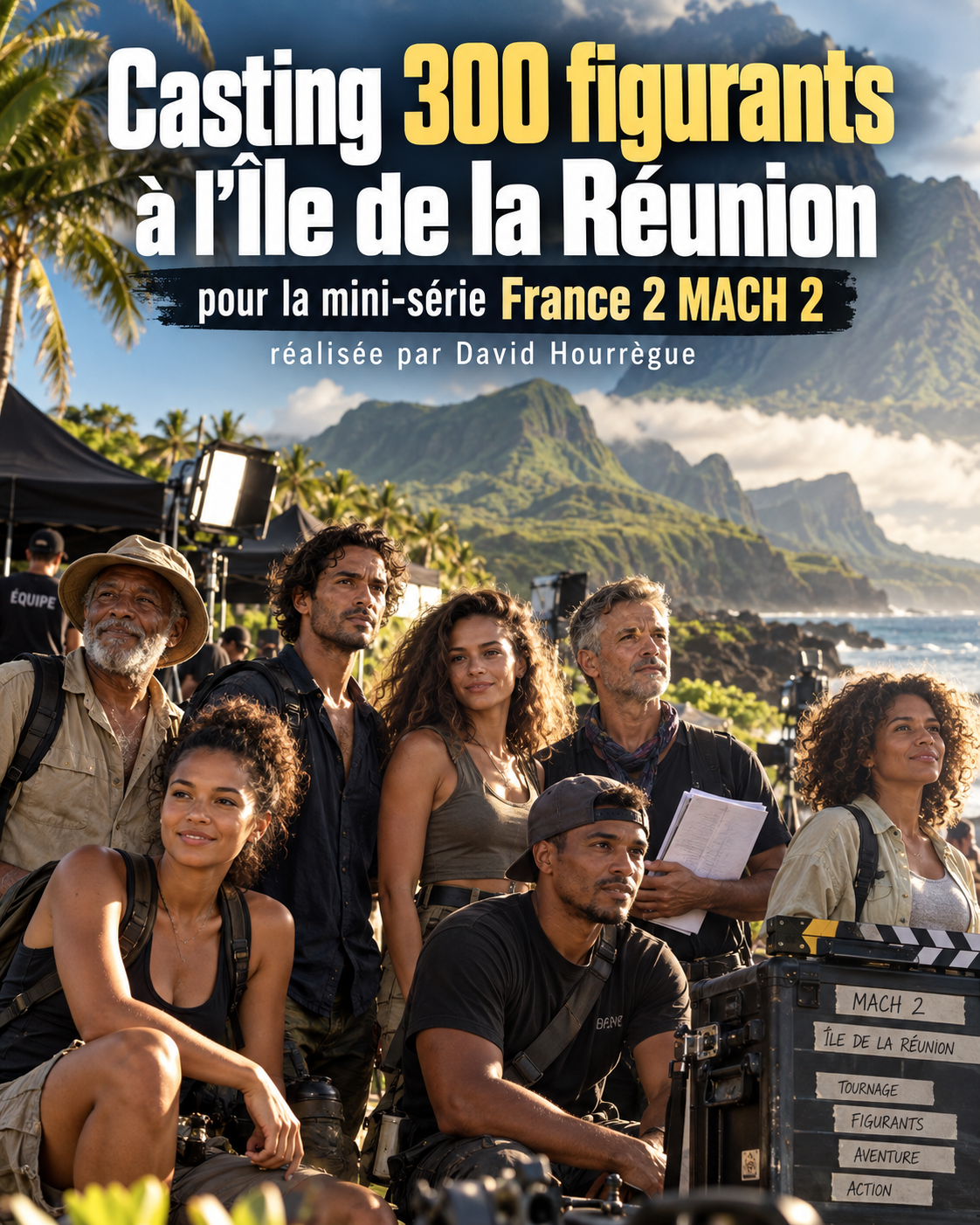Casting MACH 2 à La Réunion : 300 figurants de 16 à 99 ans recherchés pour la mini-série France 2