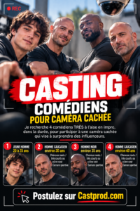 Casting comédiens doués en improvisation pour une caméra cachée