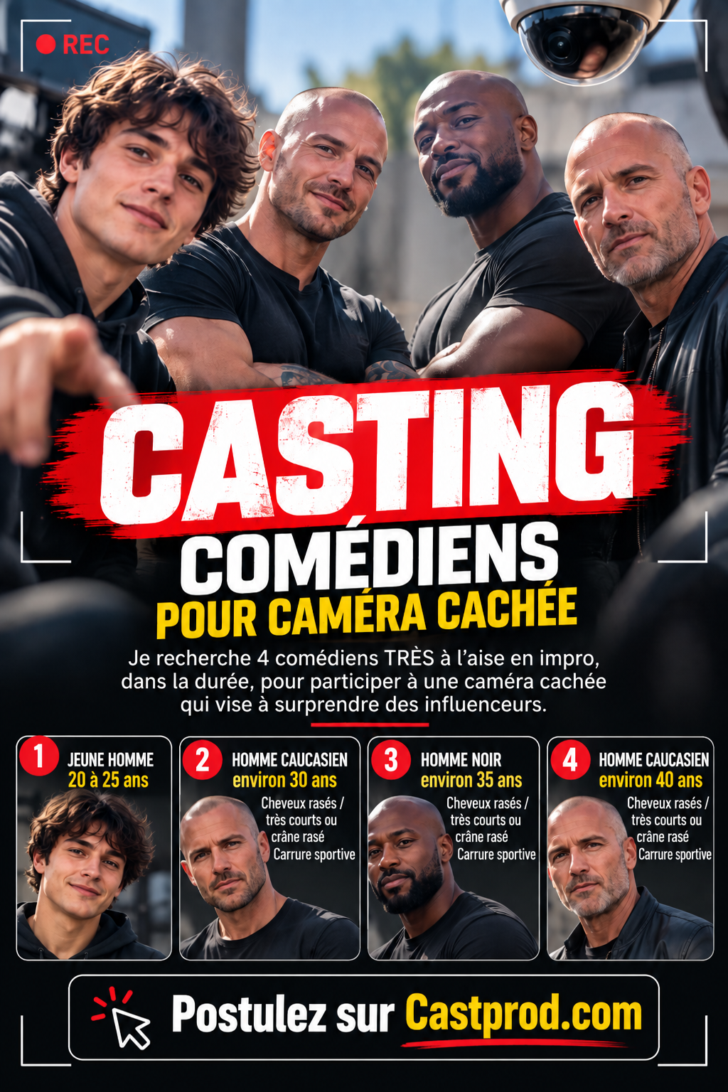 Casting 4 comédiens de 20 à 45 ans à Perpignan doués en improvisation pour une caméra cachée