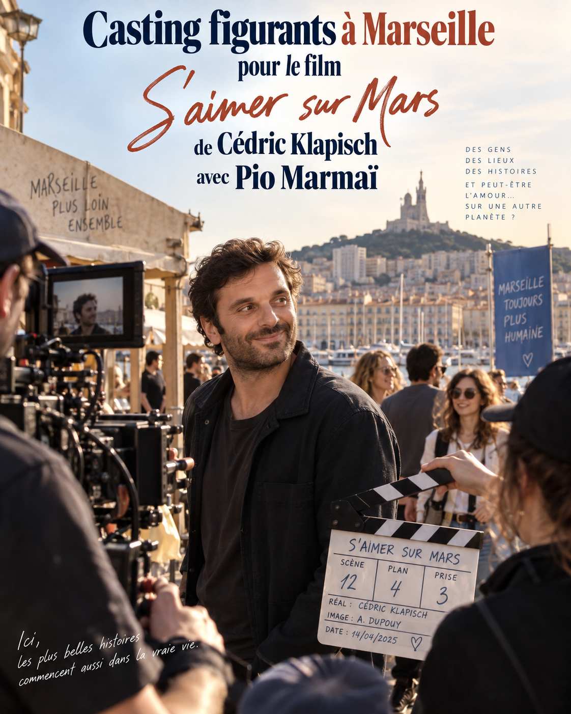 Casting figurants à Marseille pour le film S’aimer sur Mars de Cédric Klapisch avec Pio Marmaï