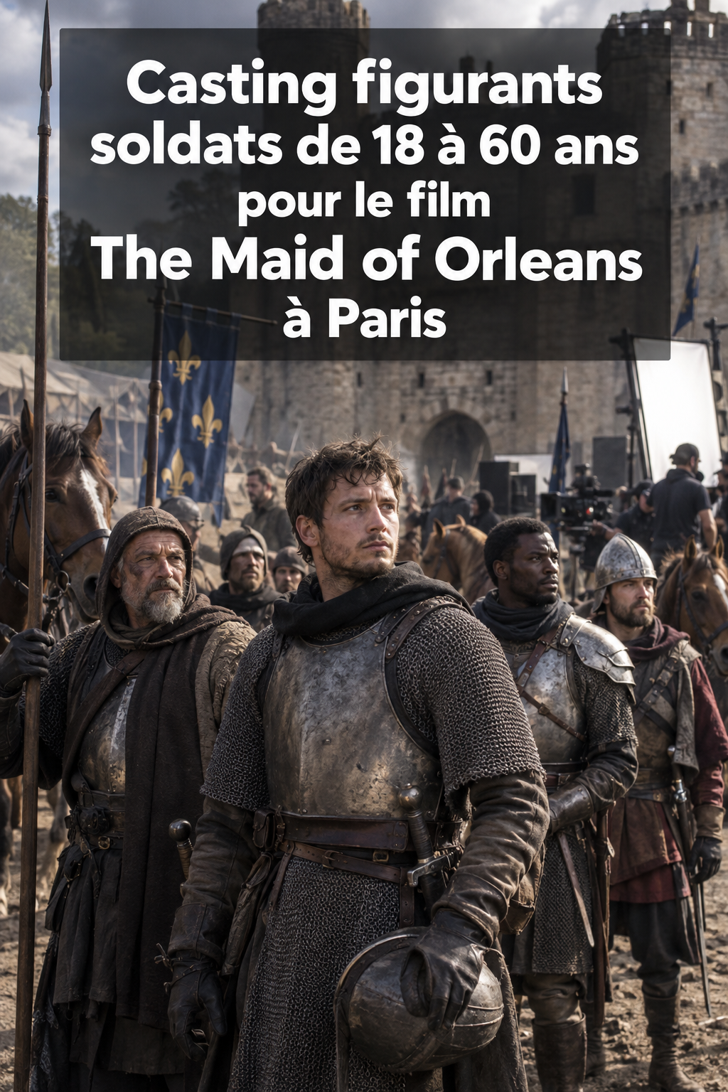 Casting figurants soldats de 18 à 60 ans pour le film The Maid of Orleans à Paris