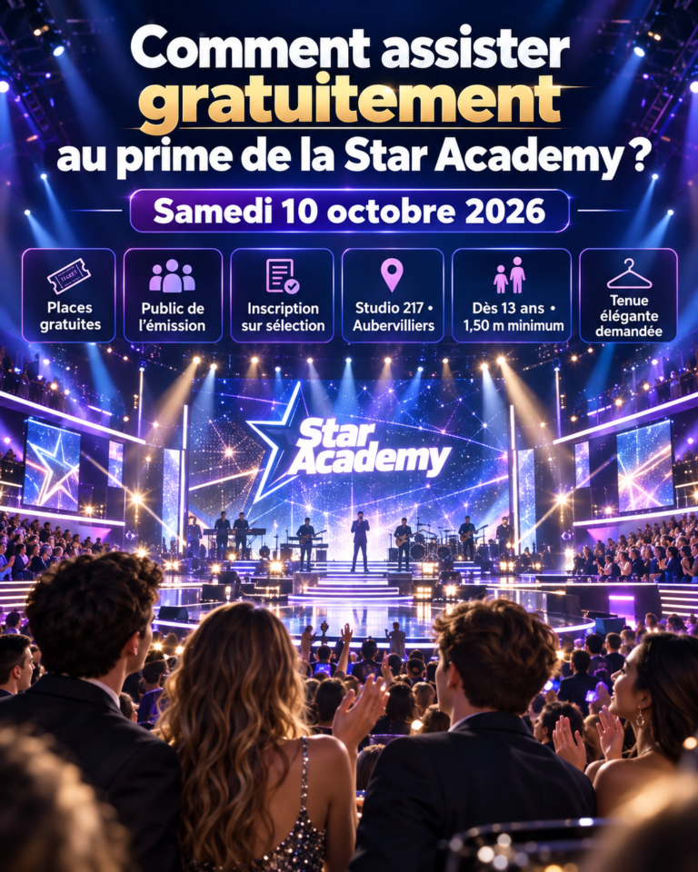 Comment assister gratuitement dans le public du prime de la Star Academy du samedi 10 octobre 2026 ?