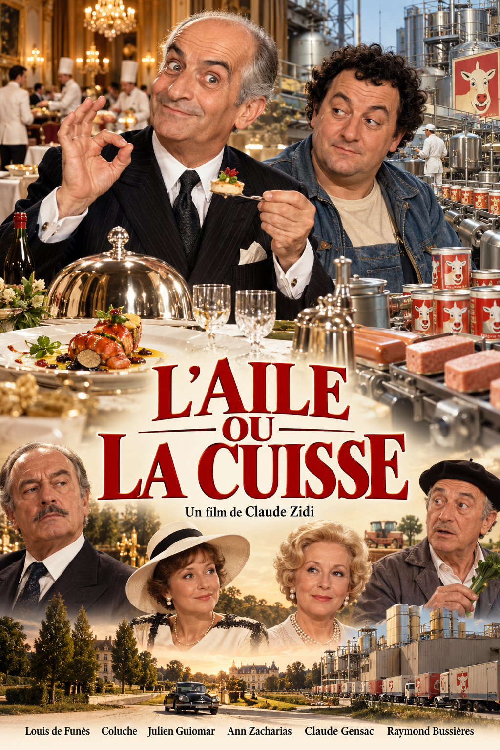 Louis de Funès et Coluche réunis : la distribution du film L’Aile ou la cuisse