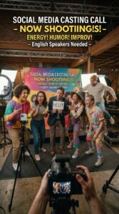 Casting 6 English-speaking actors – Junk social media video