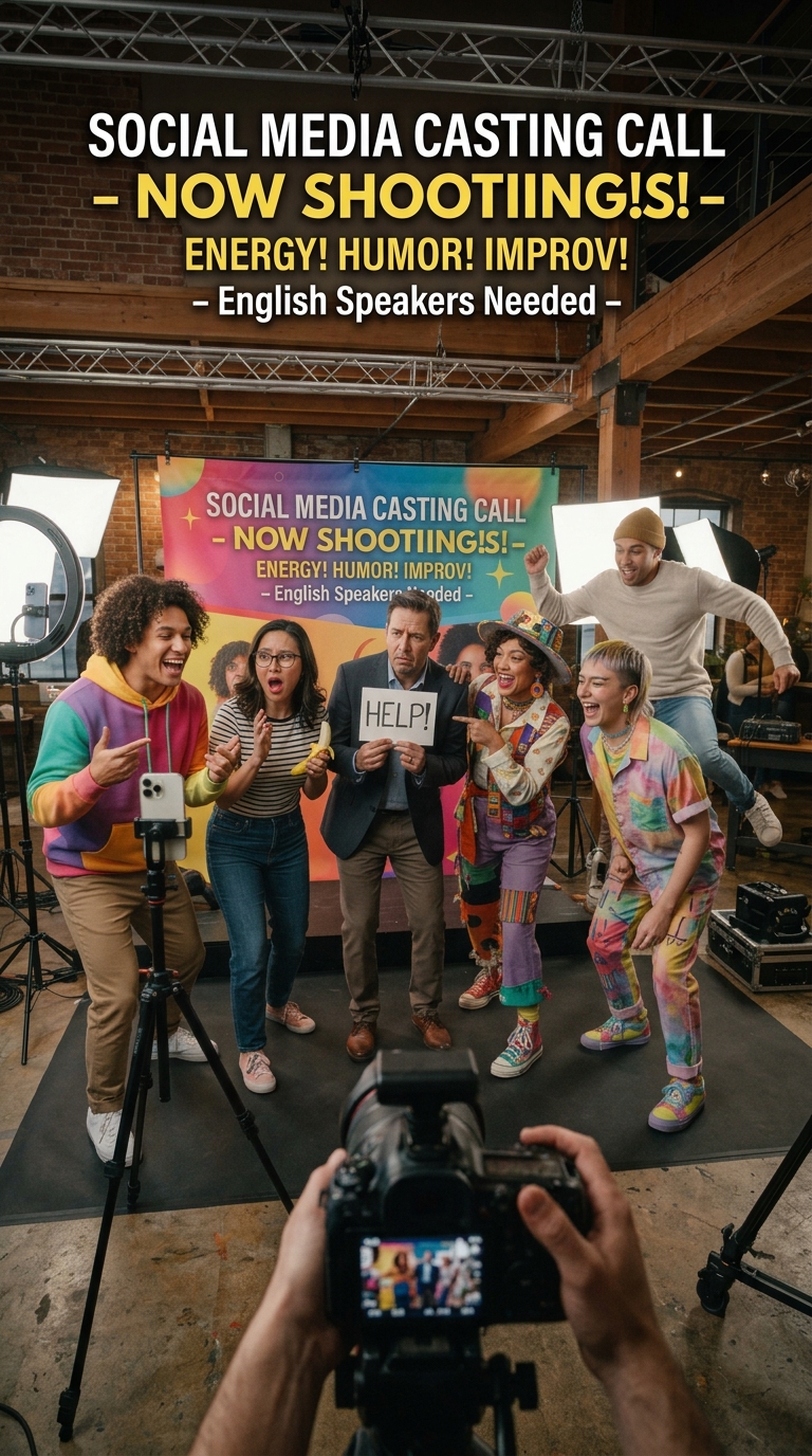 Casting 6 English-speaking actors – Junk social media video