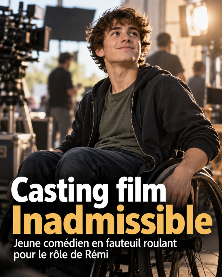 Casting film Inadmissible : jeune comédien en fauteuil roulant recherché pour le rôle de Rémi.