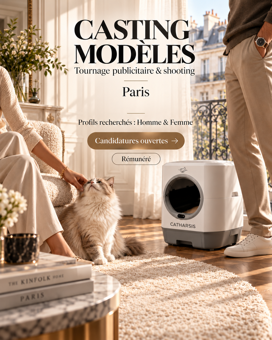 Casting modèles photo et vidéo H/F pour un tournage publicitaire & shooting à Paris