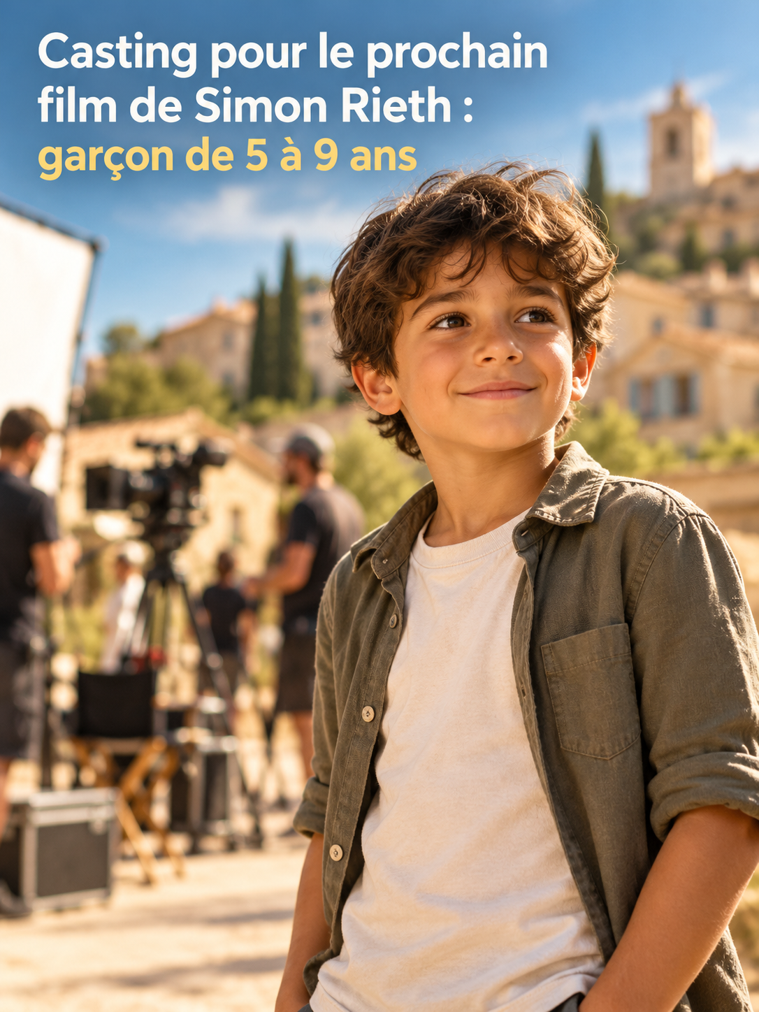 Casting pour le prochain film de Simon Rieth : garçon de 5 à 9 ans