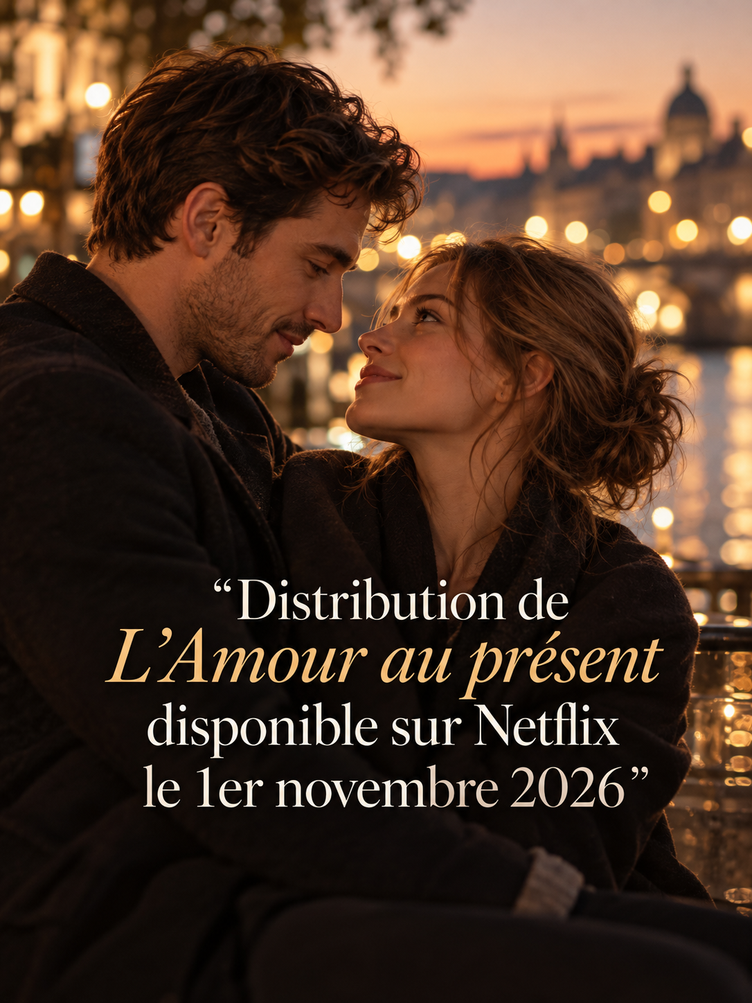 Acteurs et actrices au casting et à la distribution de L'Amour au présent disponible sur Netflix le 1er novembre 2026